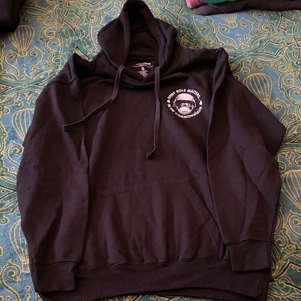 Black Graphic Hoodie with Logo